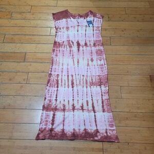 Universal Thread Women's Size S Pink Tie-Dye Sleeveless Knit Dress